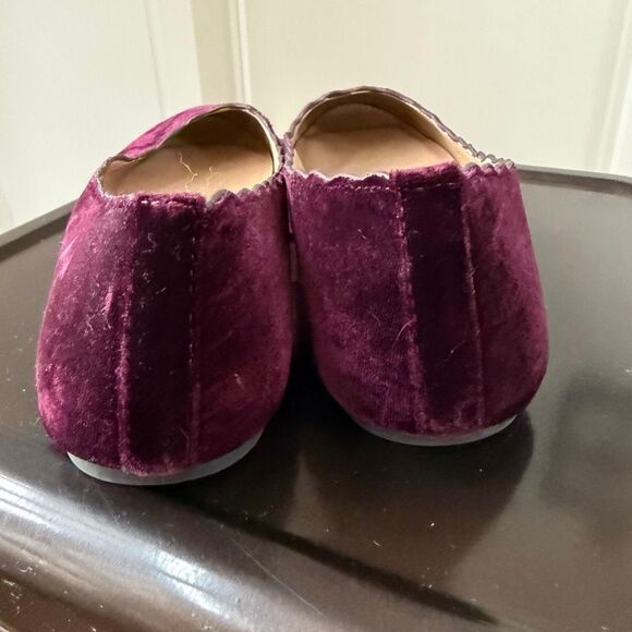 Esprit Odette Wine Red Purple Scalloped Edge Ballet Flat 9 - Picture 5 of 8